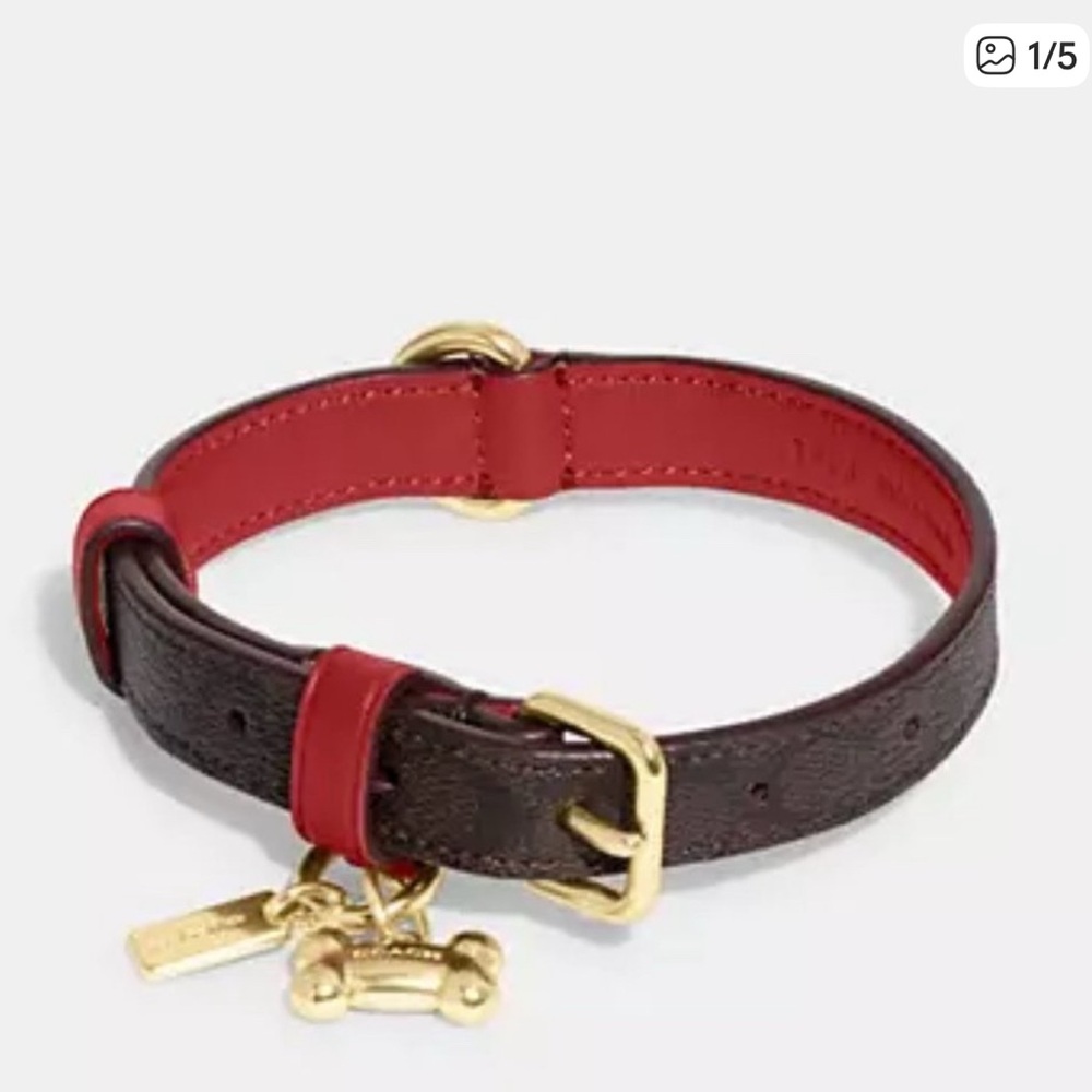 Coach Outlet Boxed Logo Pet Collar In Signature Canvas - Small